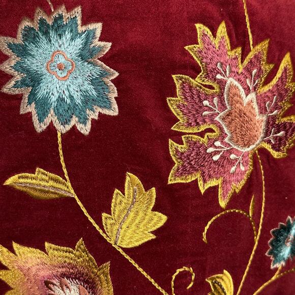 CAbi Women’s The Poet Velvet Embroidered Blazer Burgundy Cotton Blend | Size 8 - Picture 4 of 14